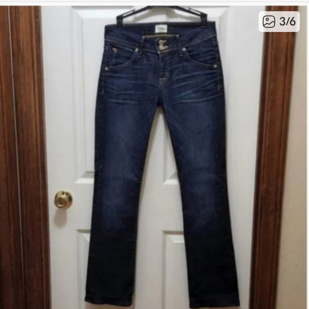 Hudson Signature Bootcut Low-rise Dark Wash Double button Womens SZ 27 EUC